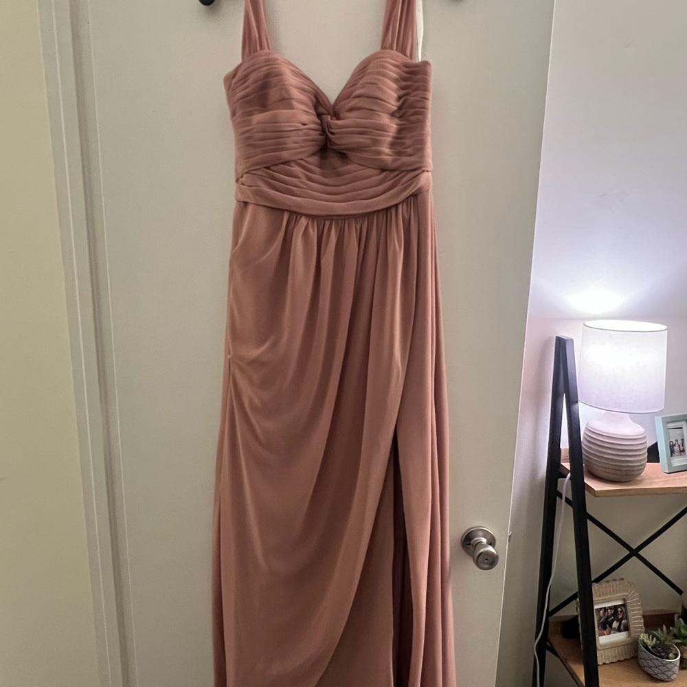 Azazie Pink Sleeveless Sweetheart Maxi Gown